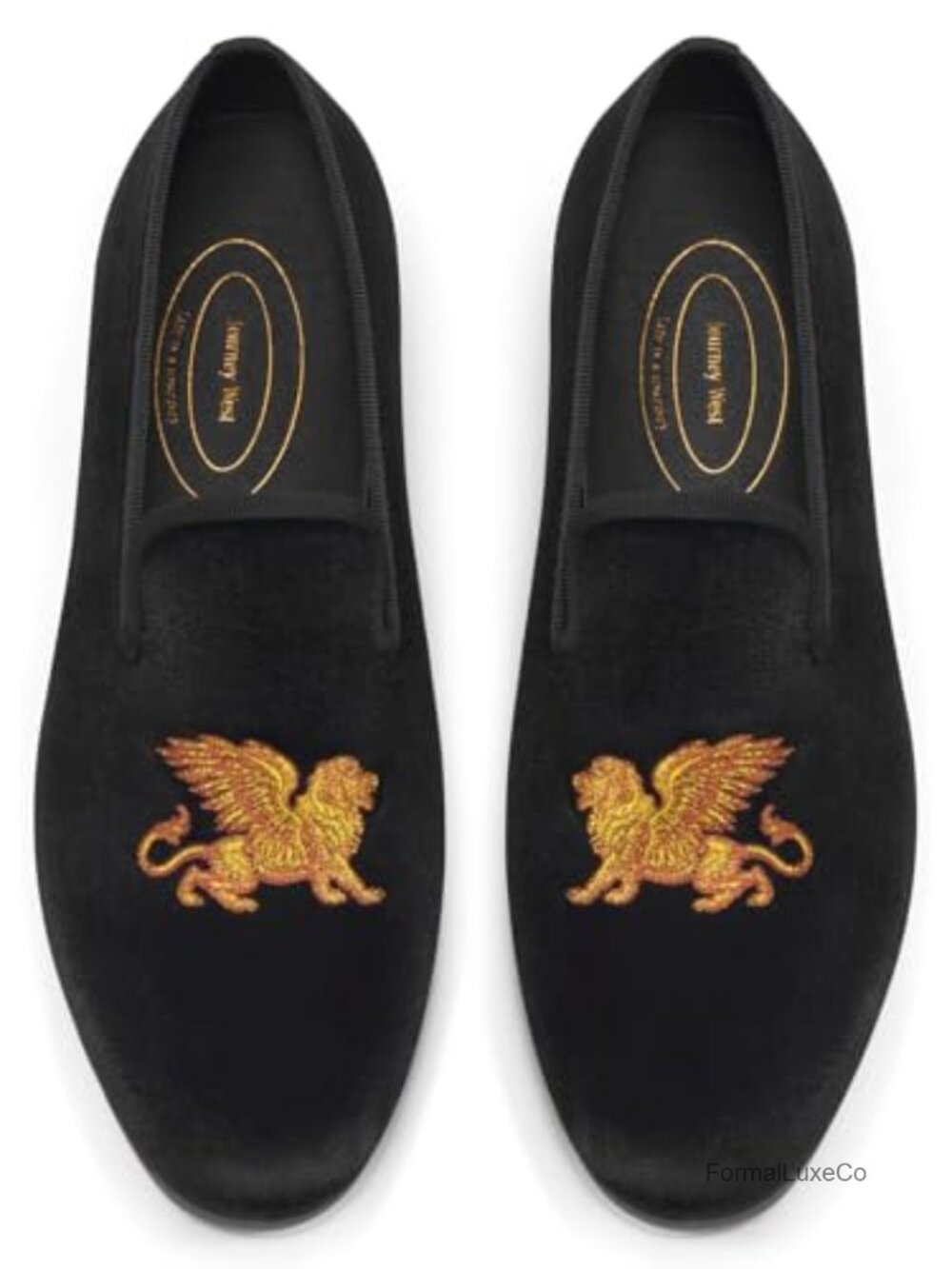 Velvet Loafers Embroidery Slip-On Smoking Slippers Tuxedo Dress Shoes Men